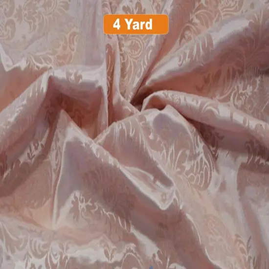 60" Wide Damask Flocking Taffeta Fabricfor Curtains Apparel and Decor Blush Pink {1}