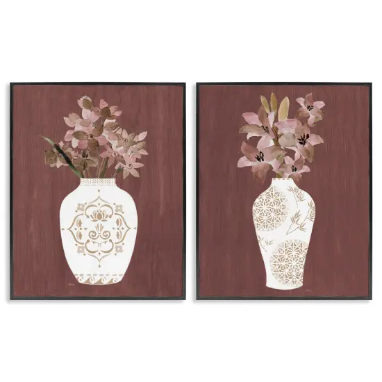 Stupell Industries Rustic Boho Bouquets 2pc Framed Giclee Wall Art Set Design by Janet Tava {7}