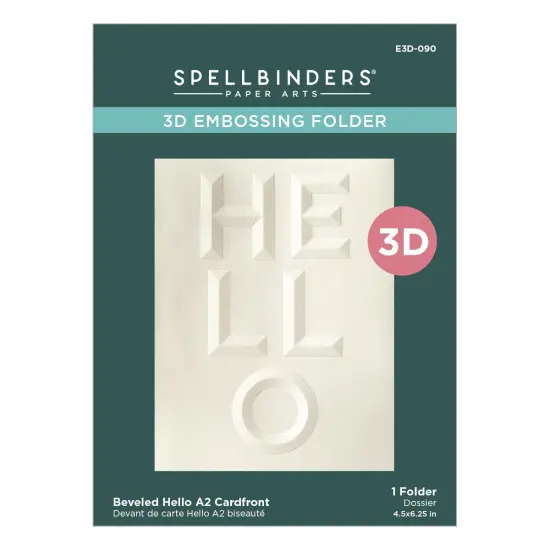Spellbinders 3D Embossing Folder -Beveled Hello A2 Cardfront {1}