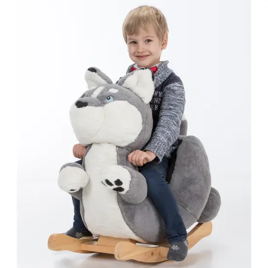 Gerardo's Toys: Little Rockers - Wolf - Wooden Plush Ride-On Rocking Animal Toy, Plays Music, Removable Soft Fabric Cover, Toddler & Kids Ages 24mo+ {3}