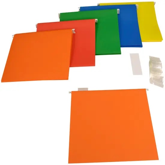 School Smart Hanging File Folders, Legal Size, 1/5 Cut Tabs, Assorted Colors, Pack of 25 {5}