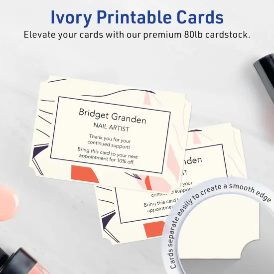 Avery Matte Ivory Invitation Cards, 5" x 7" Rectangle Scalloped Edge {2}