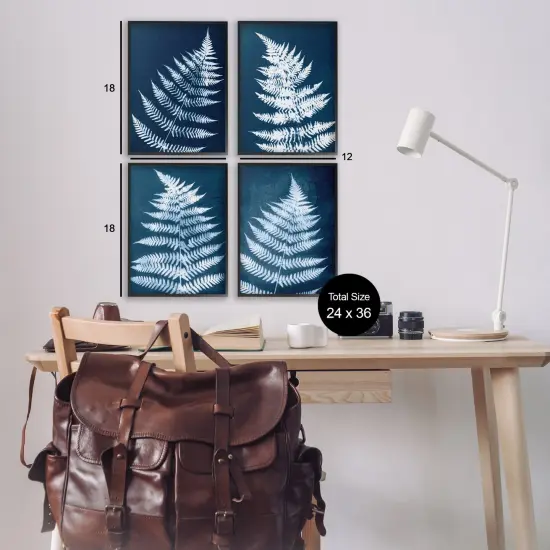 Stupell Industries Modern Fern Impressions 4pc Framed Giclee Wall Art Set Design by Jason Johnson {3}
