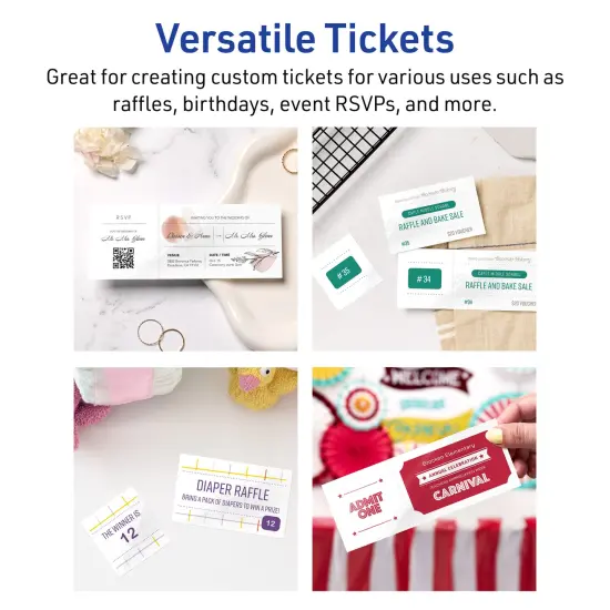 2-1/8" x 5-1/2" Rectangle, Glossy White Tickets {3}