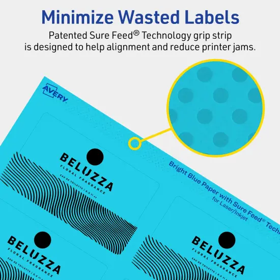 Avery Bright Blue Paper Labels, 2" x 3.5" Rectangle {4}