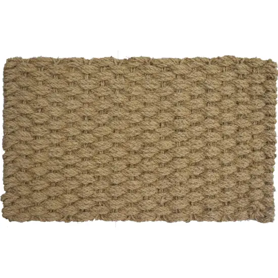 Gardenised Heavy Duty Coco Coir Doormat Non Slip PVC Baking Embossed Welcome Design Natural Coconut Fiber Floor Mat for Front Door Porch Patio Entryway Garage Mudroom & Outdoor Use 18x30" Nautical Braid {1}