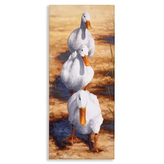 Stupell Industries Cluck Queue Duck Trio Canvas Wall Art Design by Hilary Mayes {1}