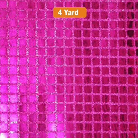 Square Sequins Fabric Quad Sequins Fabric 45" Wide Multiple Colors Fuchsia {1}