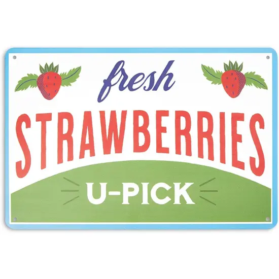 Farmlyn Creek Metal Fruit Crate Label Wall Signs, Kitchen Decor, 5 Designs (11.8 x 7.8 in, 5 Pieces) Multicolor {3}