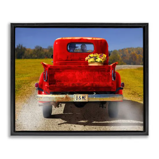 Stupell Industries Cowboy in Red Truck Floater Framed Canvas Wall Art Design by Michael Quackenbush {1}