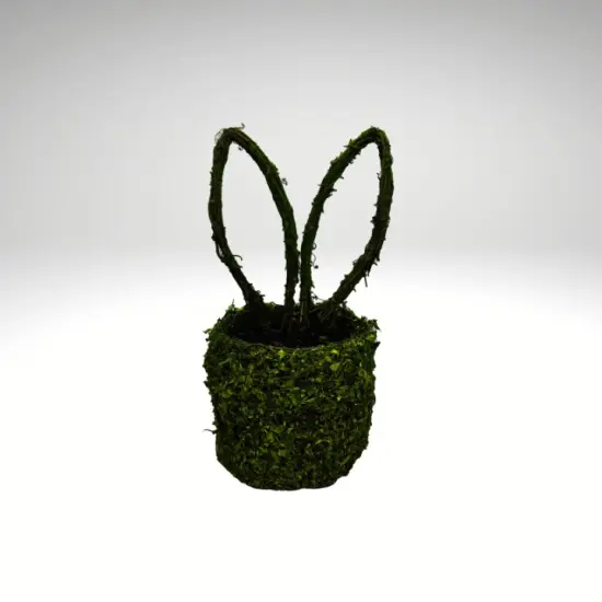 Moss Bunny Ears Basket &ndash; 14"x6" Natural Grapevine Easter & Spring Decor-63656GN {2}