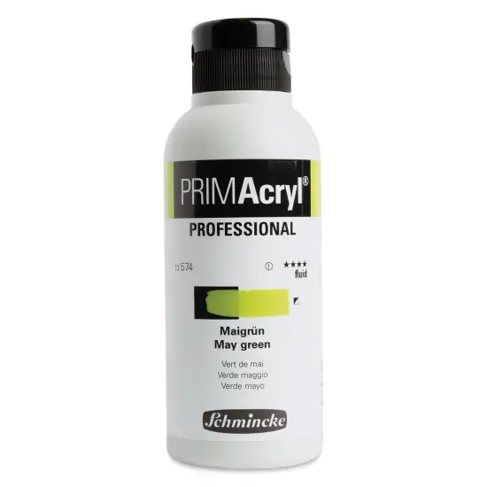 Schmincke Primacryl Professional Fluid Acrylic - May Green, 250 ml bottle {1}
