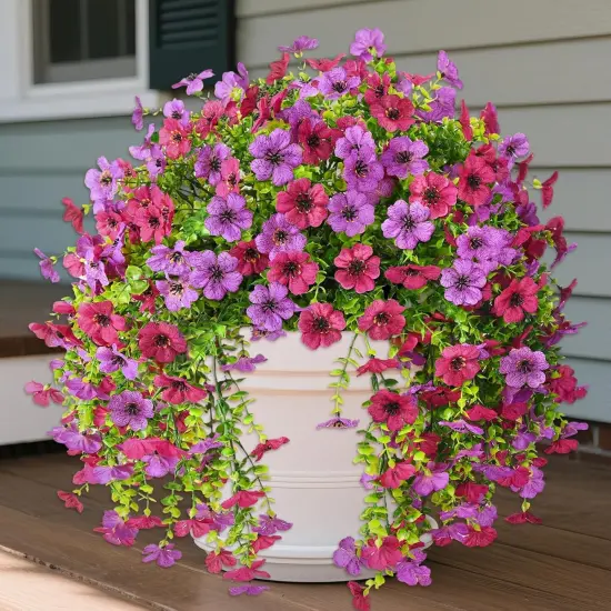 Fake Daisy Silk Hanging Flowers - Mix Purple {1}