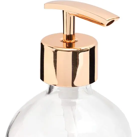 Juvale Clear Glass Soap Dispenser with Rose Gold Pump (16 oz, 2 Pack) {4}