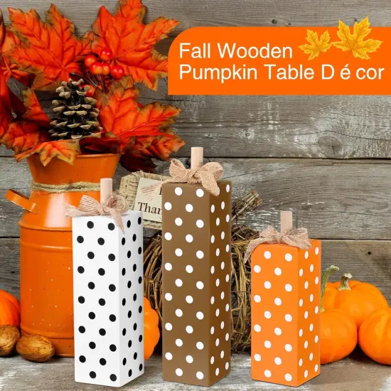 3 Pcs Fall Decorations for Home Fall Table Block Signs {2}