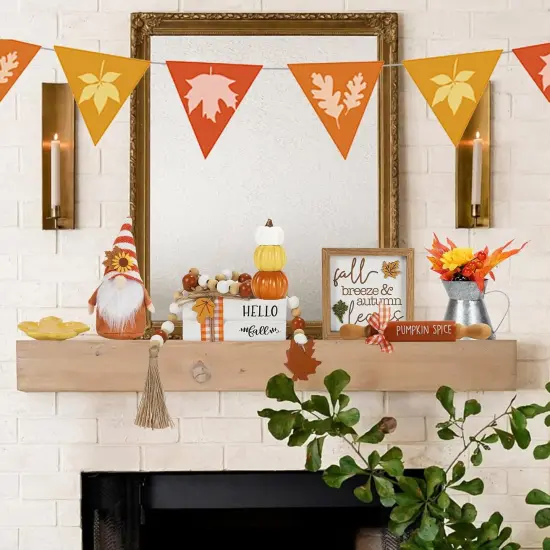 Fall Decorations, 8 PCS Fall Tiered Tray Decor Set, Thanksgiving Harvest {4}