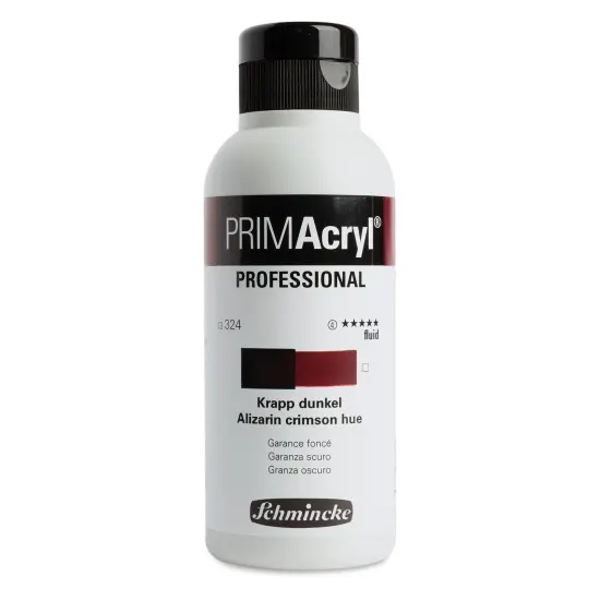 Schmincke Primacryl Professional Fluid Acrylic - Alizarin Crimson Hue, 250 ml bottle {1}