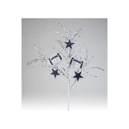 29" Glitter Star and Football Pick: Navy Blue & Silver {3}