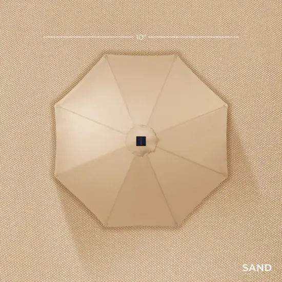 Best Choice Products 10ft Solar LED Lighted Patio Umbrella w/ Tilt Adjustment, UV-Resistant Fabric Sand {4}