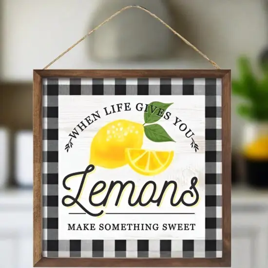 10" Wooden Sign: Lemons/Life {4}
