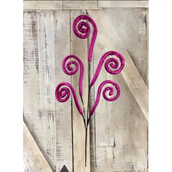 29" Metallic Spiral Spray: Hot Pink {6}