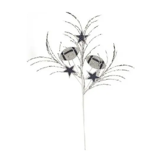 29" Glitter Star and Football Pick: Navy Blue & Silver {1}