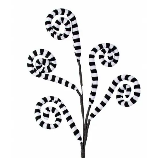 30" Ice Fabric Stripe Spiral Spray: Black & White {1}