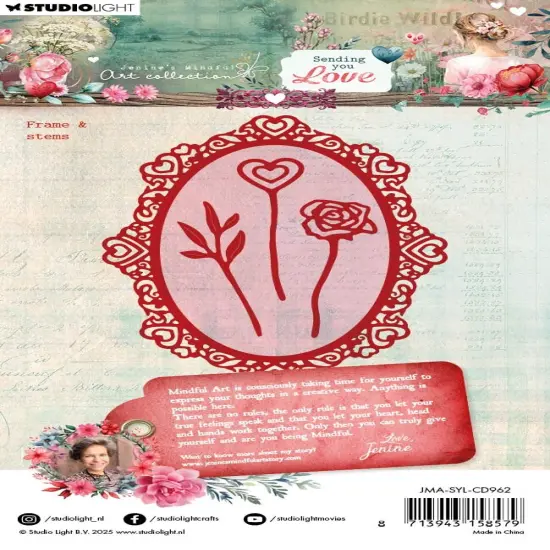 Jenine's Mindful Art Sending You Love Cutting Dies 5/Pkg-Nr.962 Frame & Stems {3}