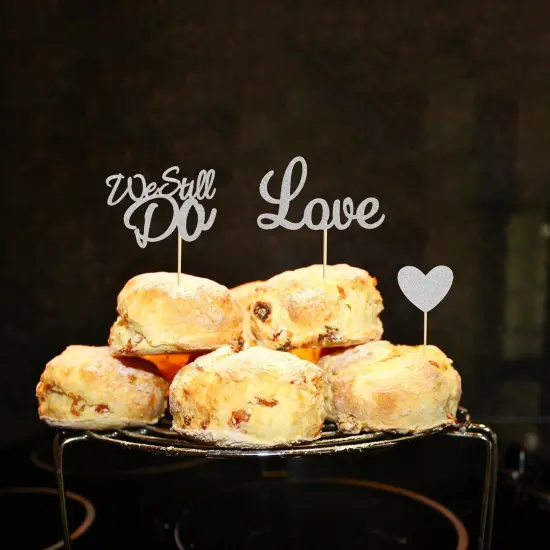 24Pcs We Still Do Cupcake Toppers Glitter Love Heart {2}