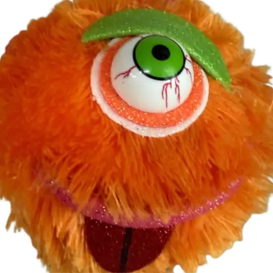 7" Furry Monster Ornament: Orange {3}