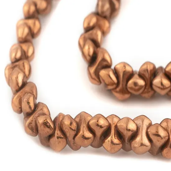 The Bead Chest Copper Interlocking Anvil Beads 8mm, Full Strand of Quality Metal Spacers for DIY Jewelry Design {1}