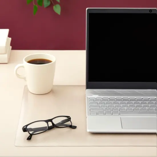 Clear Desk Protector Mat, 2mm Thick Writing Desk Blotter Pad, Frosted Computer Mat for Desktop, Water-Resistant PVC Protective Table Placemat for Laptops (32x16 in) {3}