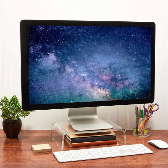 Acrylic Computer Monitor Stand, Clear Display Riser (12.1 x 8 x 3 in) {3}