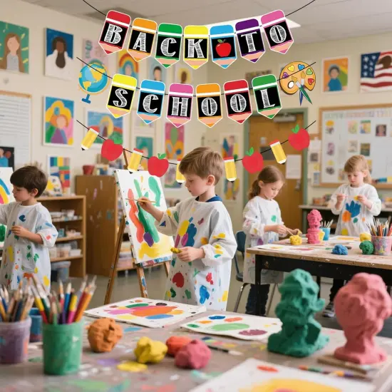 3pcs Pre-Strung Back To School Banner {4}