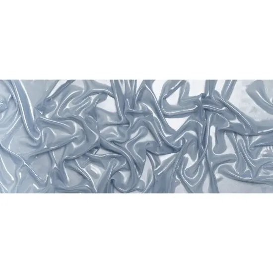 1 Yard Liquid Sheen Metallic Polyester Chiffon Sheer Silver on Blue Fabric 60" Width {4}