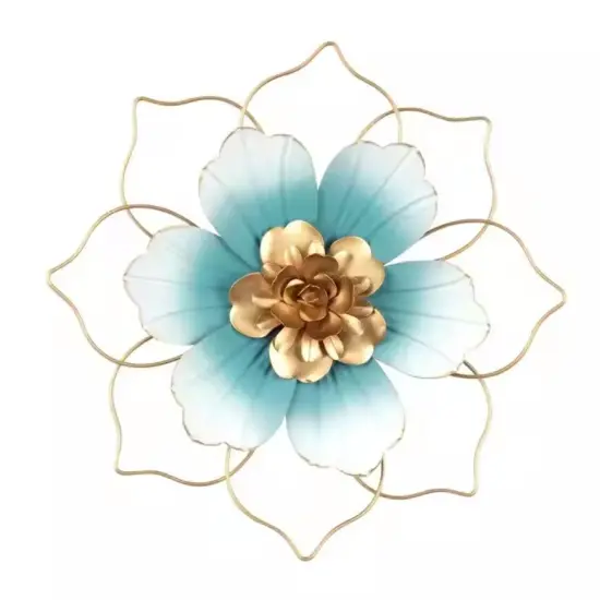Metal Flower Wall Decor 12-Inch Floral Wall Art for Home Indoor Outdoor {1}