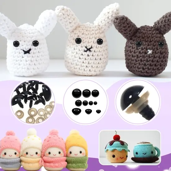 100pcs Large Safety Eyes and Noses with Washers - 12mm to 30mm {4}