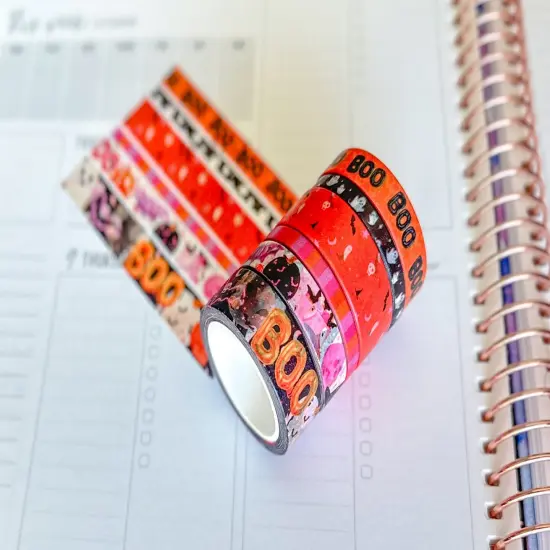 Halloween Party Ghosts Bats Boo! Washi Tape Set October 2024 - W117 {4}