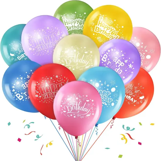 48 Pcs 12 Inch Happy Birthday Balloons {1}