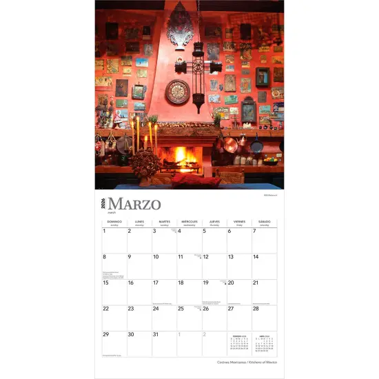 Cocinas Mexicanas | Kitchens of Mexico | 2026 12 x 24 Inch (Hanging) Monthly Square Wall Calendar | English/Spanish Bilingual | Plastic-Free {3}