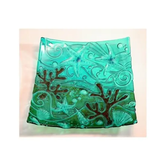 12&rdquo; x 12" x 0.5" Sea Life Texture Glass Fusing Kiln Mold {2}