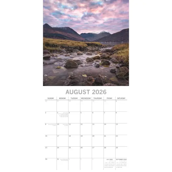 The Gifted Stationary 2026 Square Wall Calendar, Scotland, 16-Month Scenic Britain Theme Hanging Calendar with 180 Reminder Stickers, Month Planner for Home, or Creative Spaces, 12x12 In Multicolor {3}