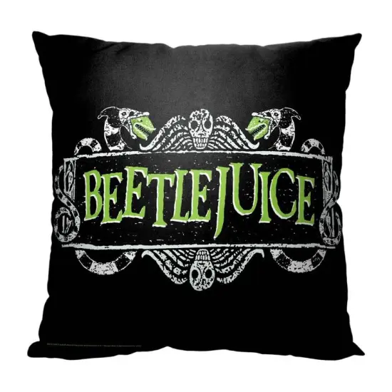Warner Brothers Beetlejuice 18 Inch Throw Pillow Title {1}