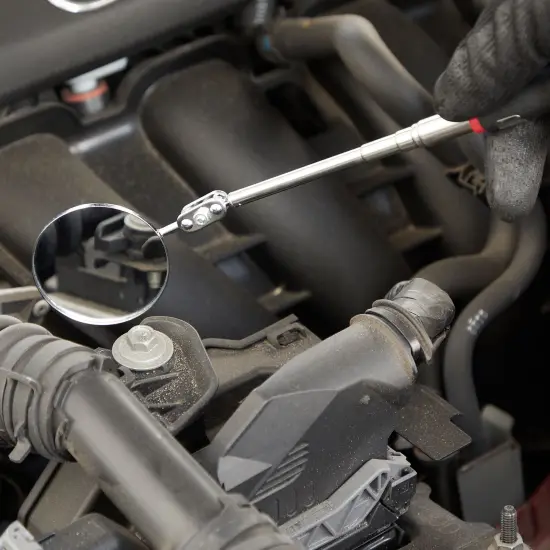 2 Pack Telescoping Inspection Mirror Tool, Round 2-Inch Mirror with 24.5-Inch Extension for Mechanics, Inspectors {2}