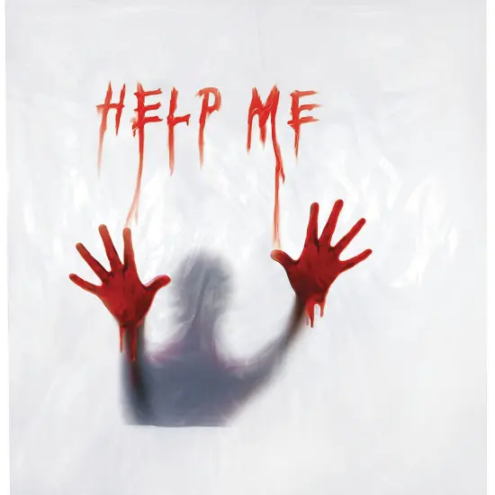 72 Inch Help Me Blood Stained Shower Curtain Horror Decoration {4}