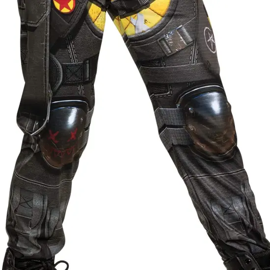 Apex Legends Mirage Costume, Video Game Inspired Muscle Padded Jumpsuit and Mask, Child Size Large (10-12) {6}