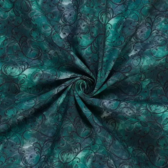 Mook Fabrics Elegance Cotton Fabric [45 in. Wide] - By The Yard Dk Teal {2}
