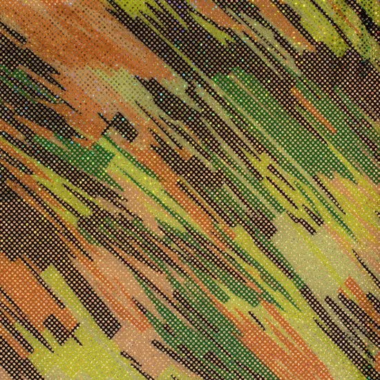 1 Yard Swing Swing Hologram Nylon Spandex Fabric 36/60 Inch Width Lime Orange Green {1}