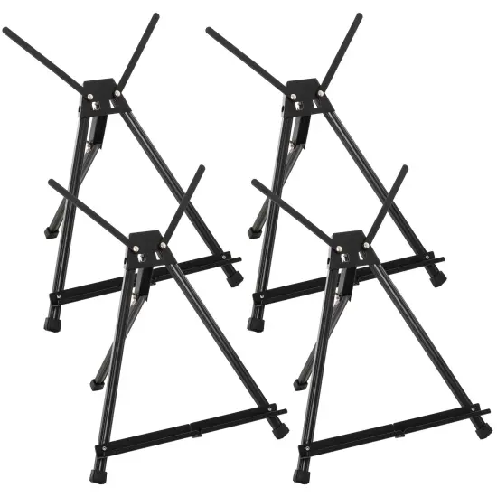 Tabletop Easel for Painting - 15" to 21" Adjustable Metal Painting Easel - Portable Art Easels (Pack of 4) for Display Table Stand - Canvas, Whiteboards, Posters, Signs, Drawings {1}