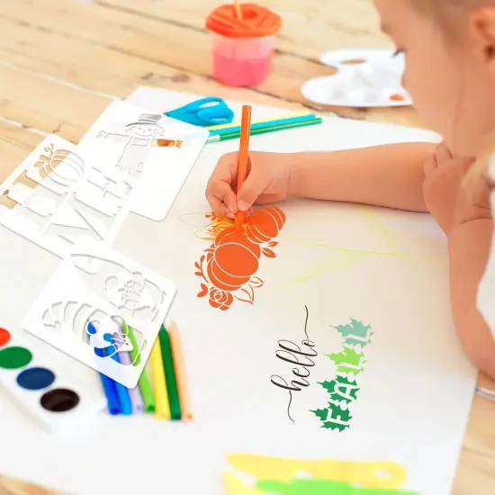 16 Pcs Fall Stencils - 5x5 Inch {5}